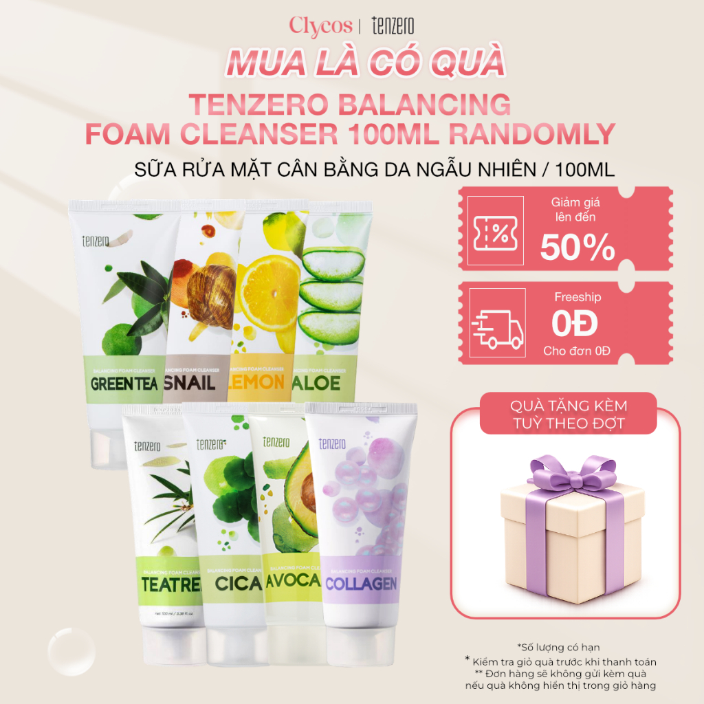 TENZERO - Sữa Rửa Mặt Tenzero Làm Sạch Da Dịu Nhẹ  100ml | Clycos phân phối