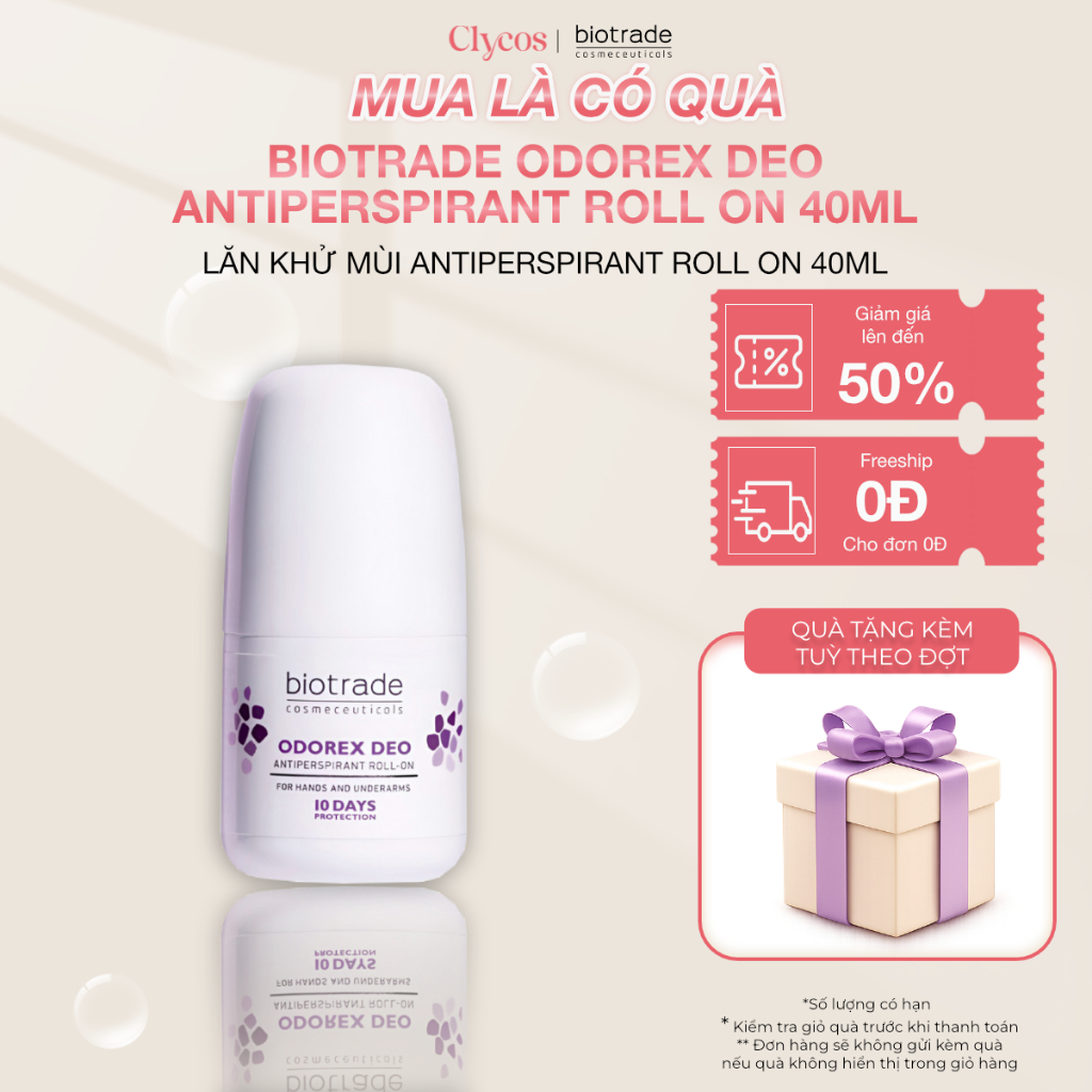 BIOTRADE - Lăn Khử Mùi Kiểm Soát Mồ Hôi - Odorex Deo Antiperspirant Roll On / 40ml | Clycos phân phố