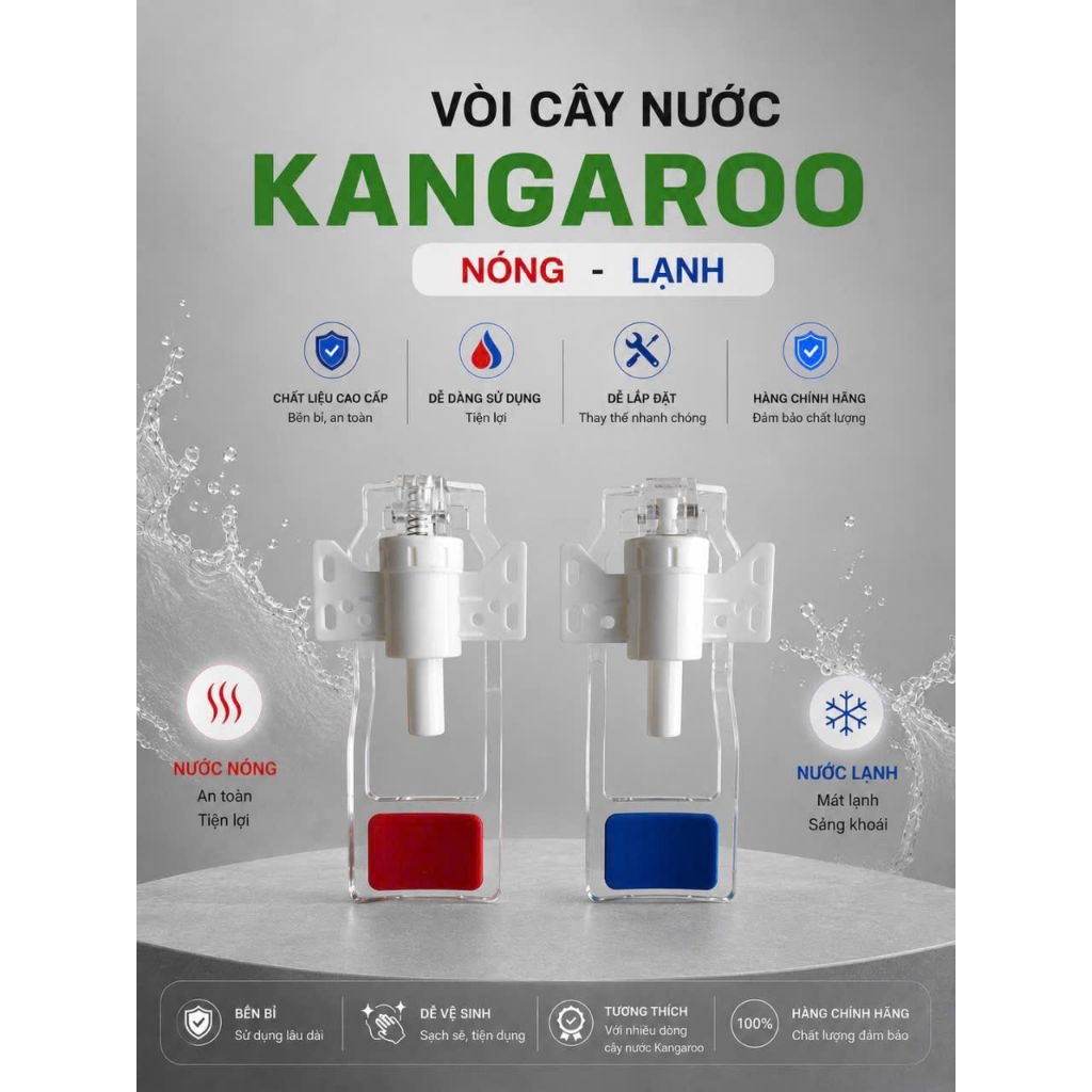 Vòi nóng lạnh kangaroo KG61A3, KG62A3 chính hãng dùng trong máy lọc nước kangaroo
