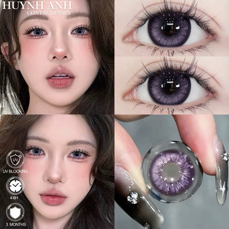 Lens Mắt Kính Áp Tròng tím trà sữa Ming Violet Dia 14.2mm Gdia 14.0mm