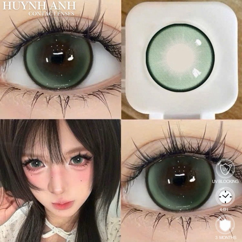 Lens Mắt Kính Áp Tròng xanh ngọc thuỷ tinh Pearl Green Dia 14.5mm Gdia 14.2mm