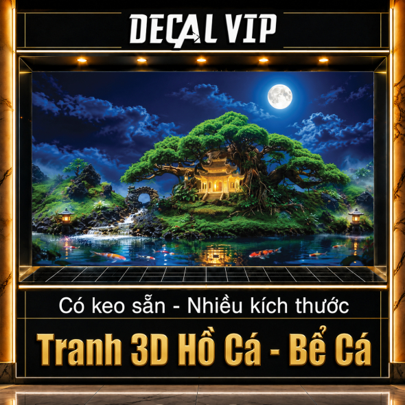 TRANH 3D DÁN HỒ CÁ ( TRANH LƯNG ) _DECAL VIP_MTO-29