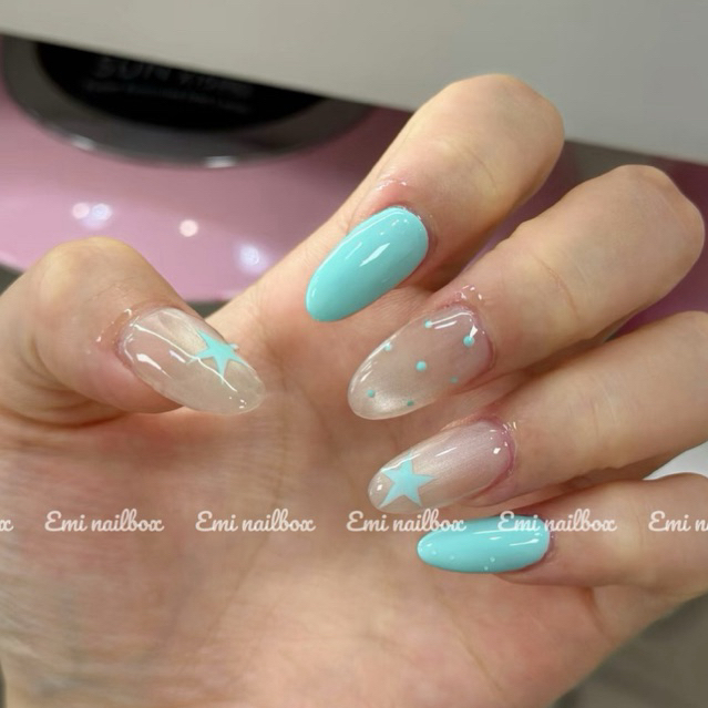 E55 Nailbox mắt mèo siêu sáng phối xanh tif xinh iu Eminailbox