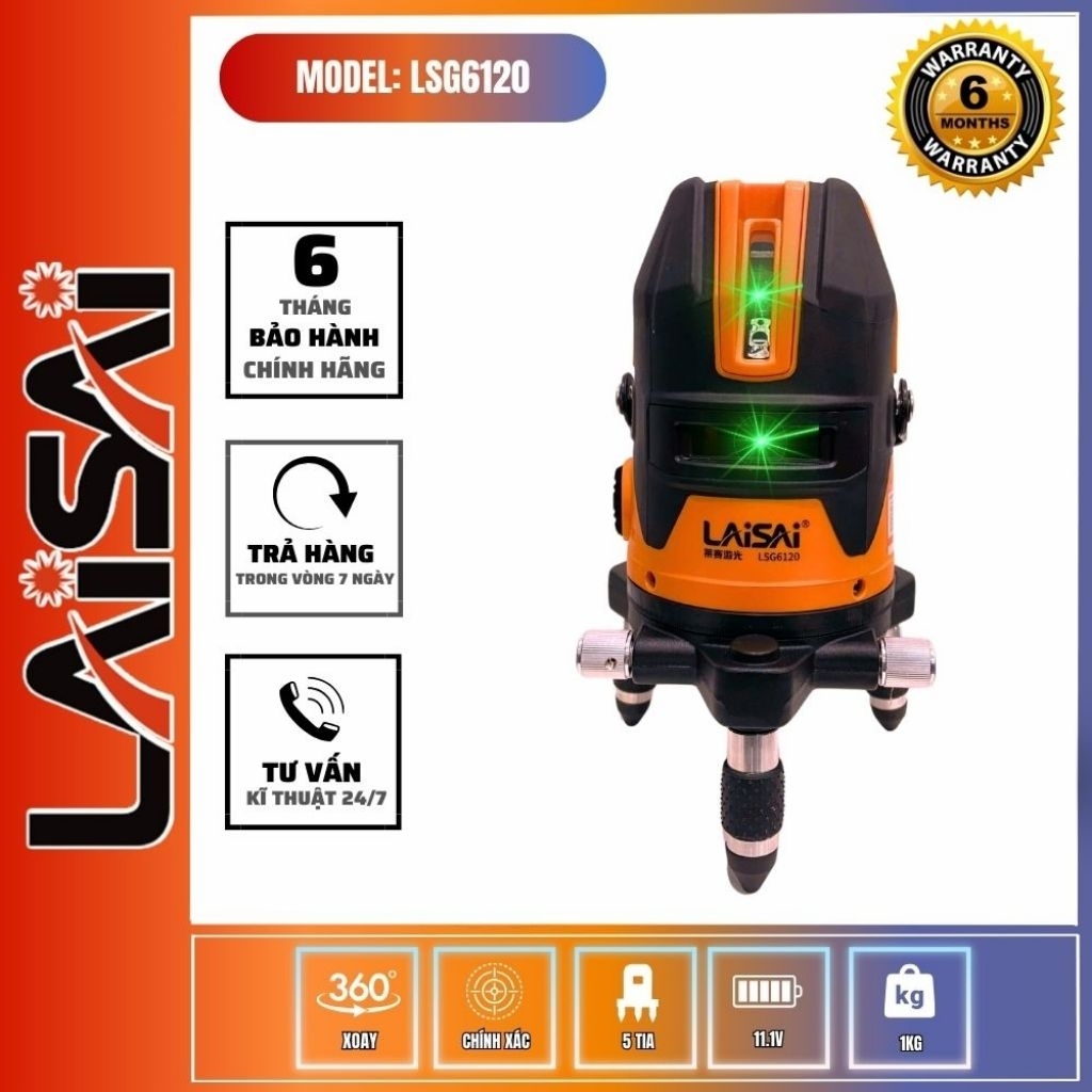 MÁY CÂN BẰNG LASER LAISAI 5 TIA XANH LSG-6120 SIÊU SÁNG