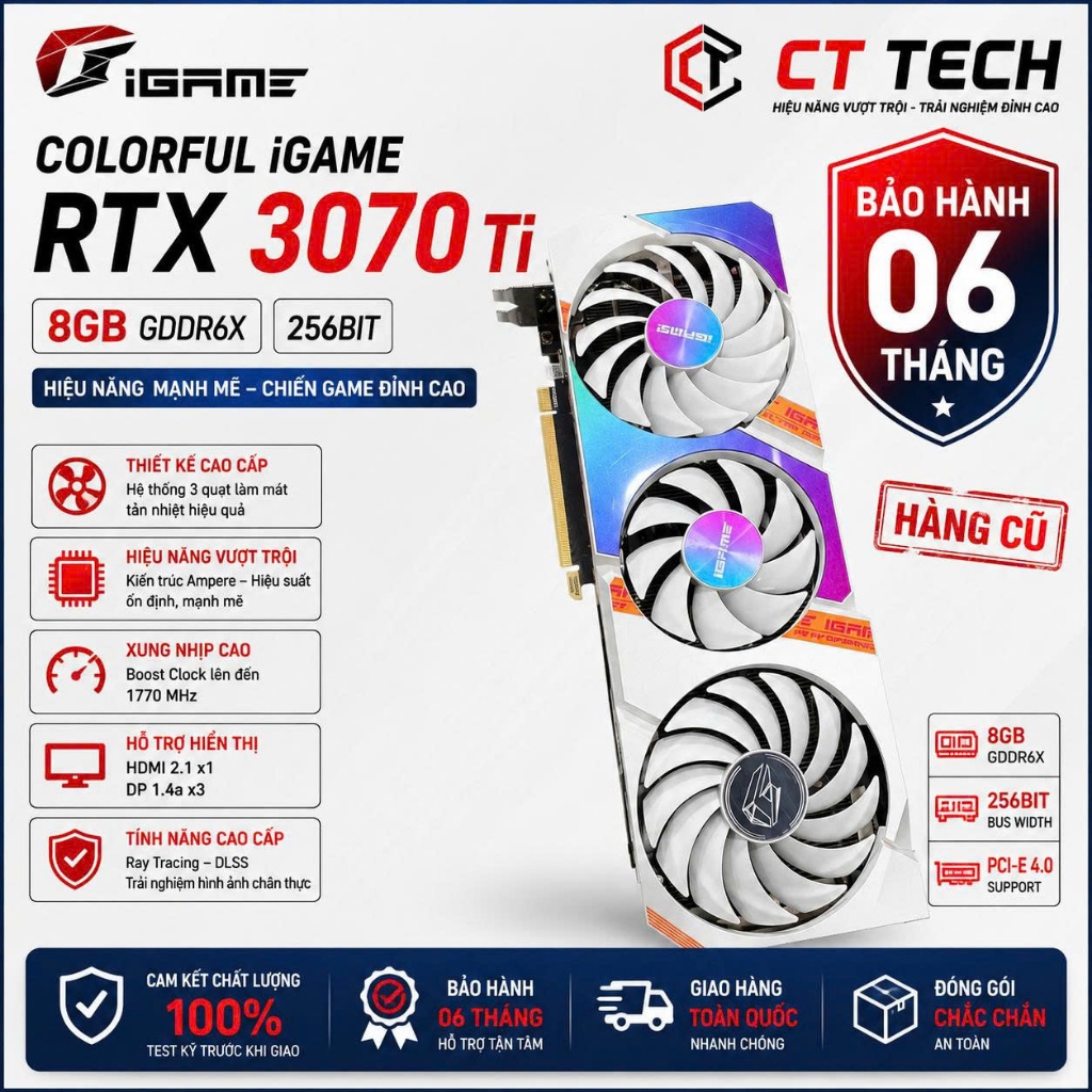 Card Màn Hình Colorful RTX 3070Ti 8GB GDDR6 iGame Ultra White OC