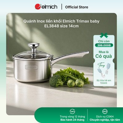 Quánh Inox nguyên khối Elmich baby EL-3848 size 14cm