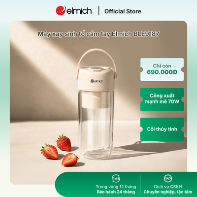 Máy xay sinh tố cầm tay thủy tinh Elmich BLE9187