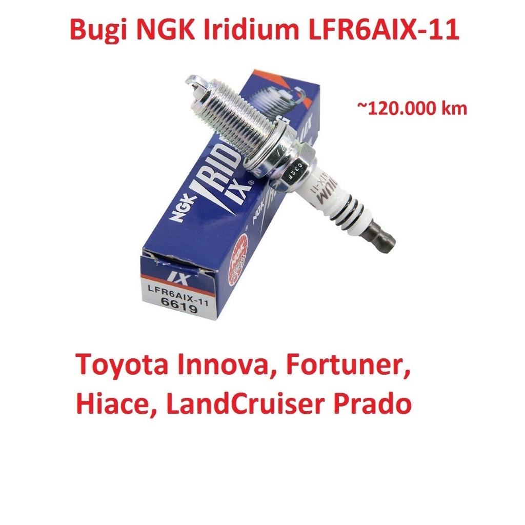 (LFR6AIX-11) Bugi chính hãng NGK cao cấp Iridium chân dài M14 cho Toyota Innova, Fortuner, Hiace, La
