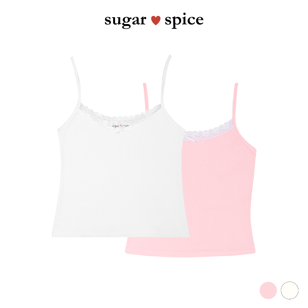 Áo Hai Dây Phối Ren Đính Nơ Coquette SUGAR SPICE - Angela Cami
