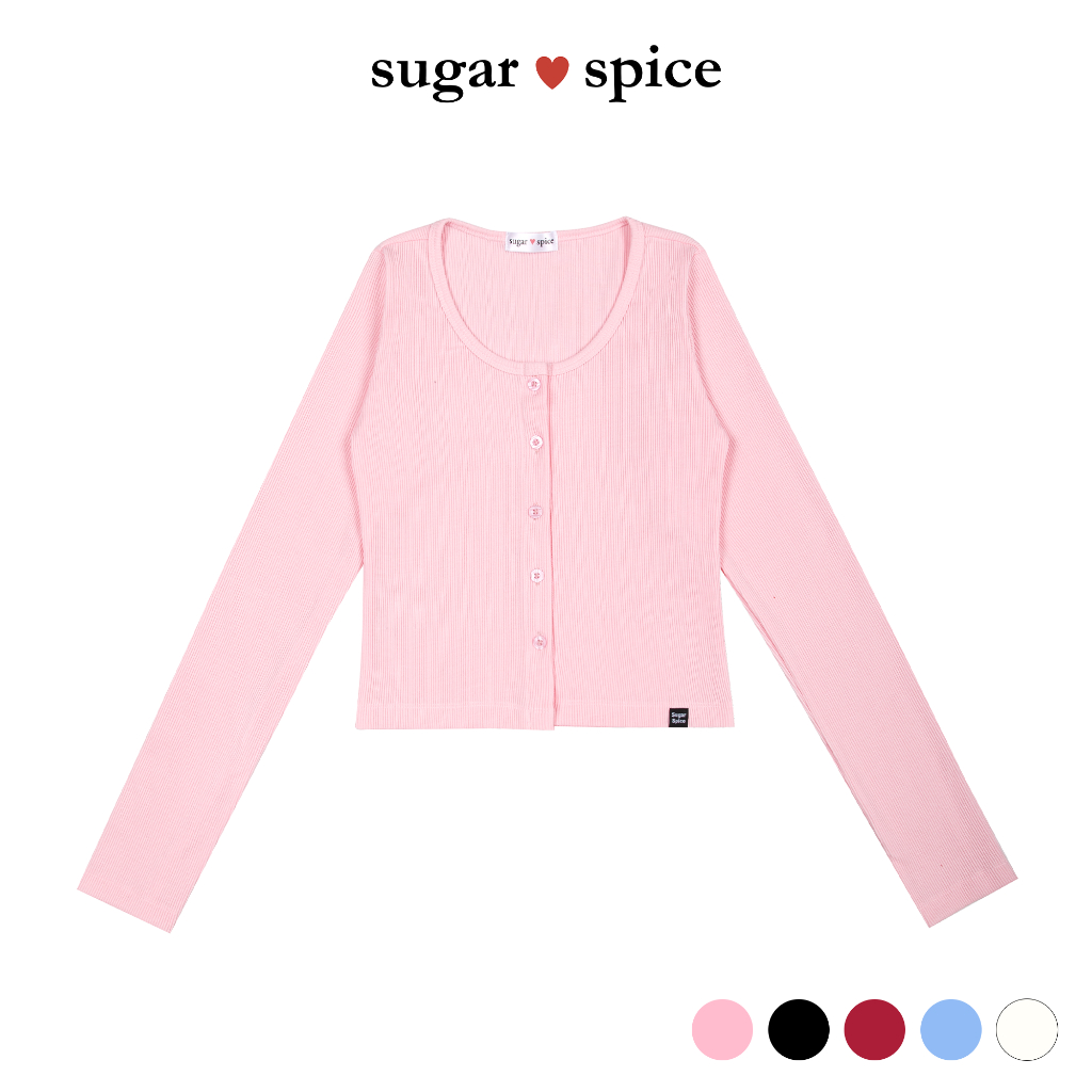 Áo Cardigan Tay Dài Màu Hồng Coquette SUGAR SPICE - Belle Top