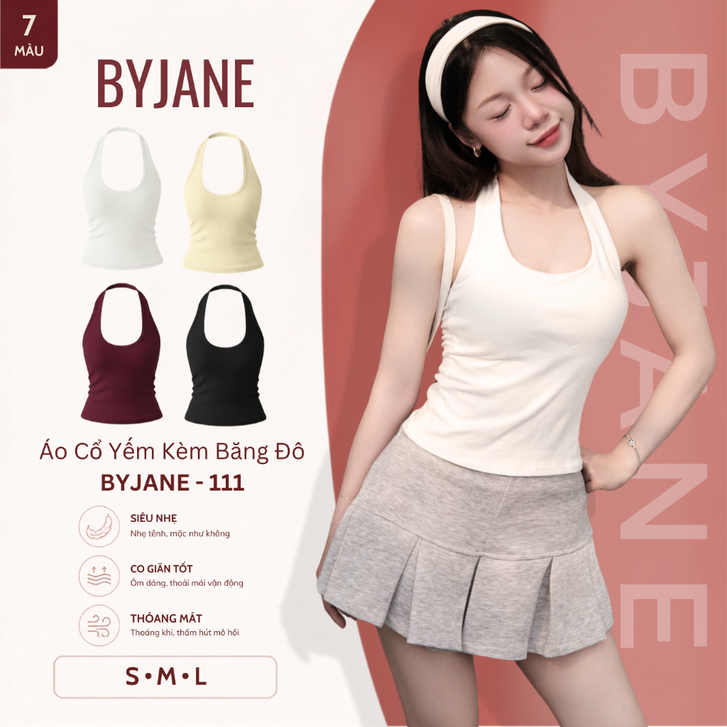 (TẶNG BĂNG ĐÔ) Áo cổ Yếm Ôm Body Quyến Rũ Năng Động Nhiều màu BYJANE - 111