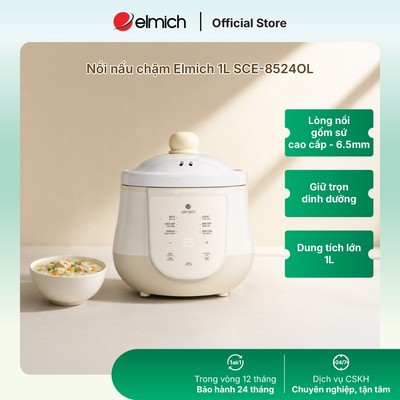 [Mã ELBSJBP03 giảm 12% đơn 500K] Nồi nấu chậm sứ cao cấp Elmich SCE-8524 - 1L