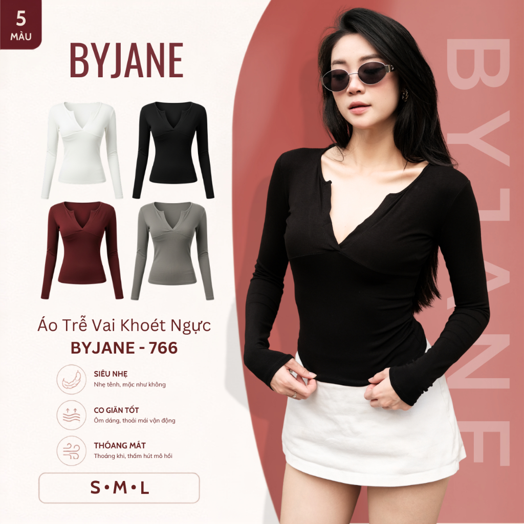 (XẢ KHO) Áo Thun Nữ Dài Tay Cổ Trụ Ôm Body Chất Thun Mịn Co Giãn 4 chiều, Áo Thun Dài Tay Hàn Quốc B