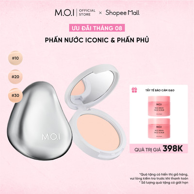 Bộ đôi MOI Phấn nước tự nhiên căng bóng Iconic Perfection Cushion và Phấn phủ Baby Skin Powder
