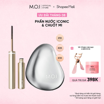 Bộ Đôi Phấn Nước M.O.I Iconic Perfection Cushion 12g và Mascara Dài và Cong Mi Lâu Trôi 4ml