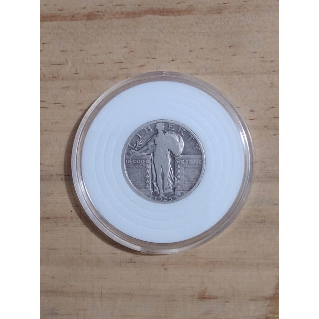 Sưu tầm 1 xu bạc cổ Standing Liberty Quarter Của Mỹ 1917-1930 (Tặng kèm hộp)