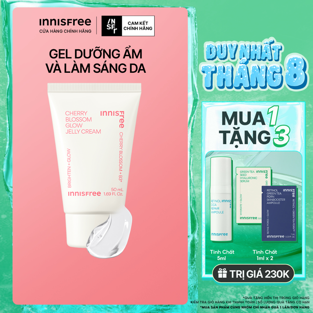 Gel dưỡng ẩm sáng da từ hoa anh đào đảo Jeju innisfree Cherry Blossom Jelly Cream 50ml