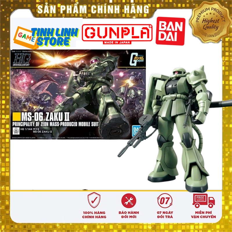 Mô Hình Lắp Ráp Bandai HGUC 1/144 MS-06 Zaku II