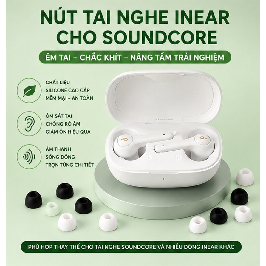 [Hỏa Tốc] Bộ Nút tai nghe Fulbox Cho Soundcore Inear , Bộ Núm tai nghe Inear Soundcore , Chống ồn Tố