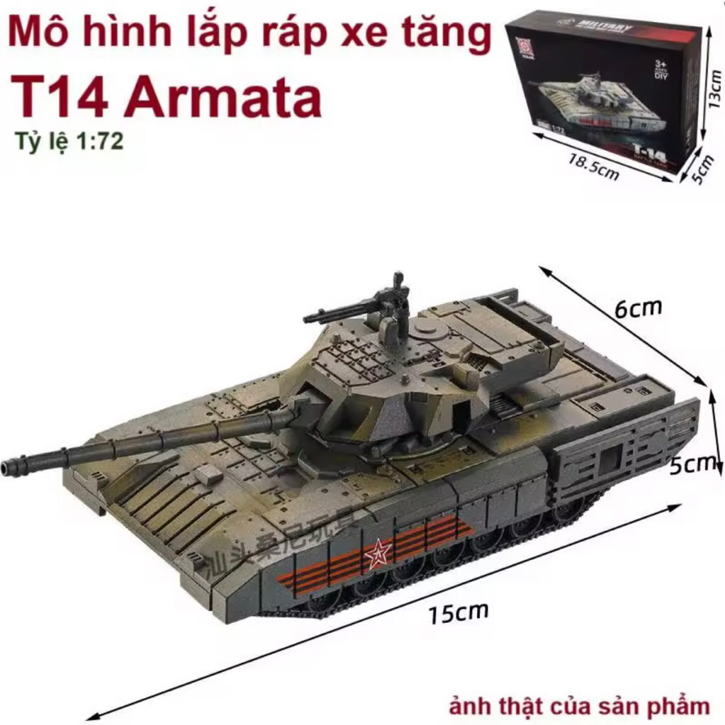 Mô hình quân sự lắp ráp xe tăng T-14 Armata tỷ lệ 1:72 Xuja