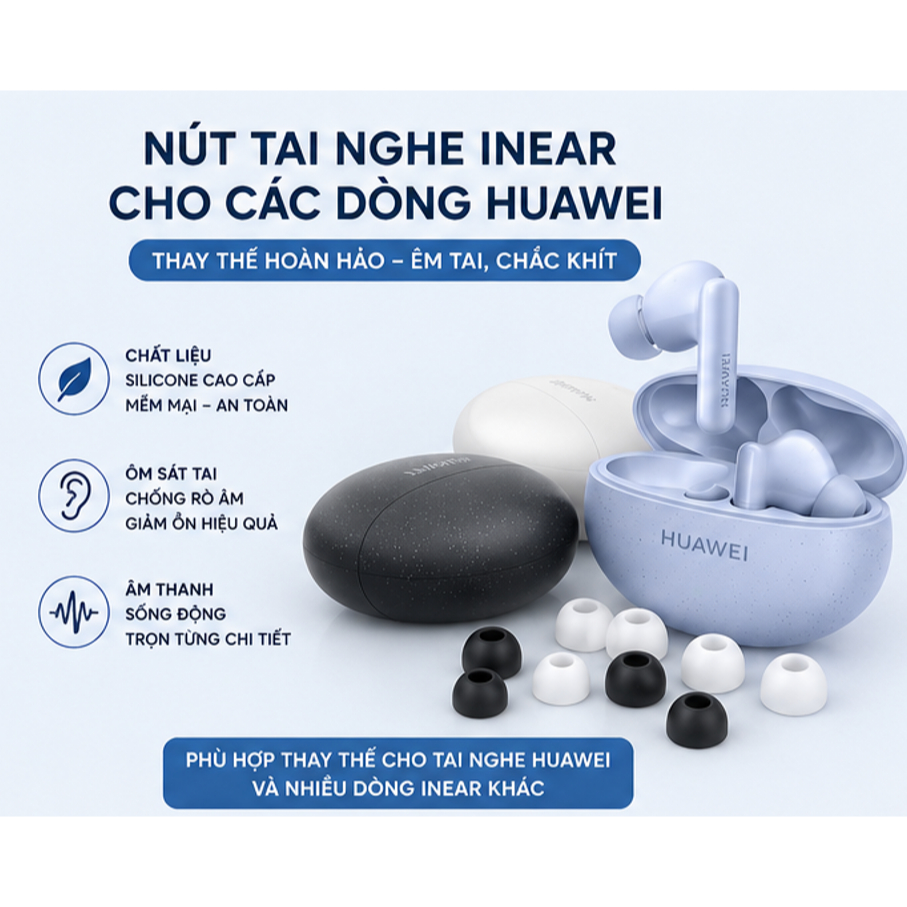 [Hỏa Tốc] Bộ Nút tai nghe Fulbox Cho HUAWEI Inear , Bộ Núm tai nghe Inear Soundcore , Chống ồn Tốt ,