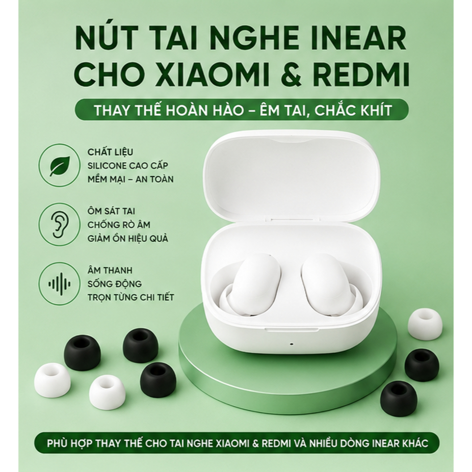[Hỏa Tốc] Bộ Nút tai nghe Fulbox Cho Xiaomi & Redmi Inear , Bộ Núm tai nghe Inear Soundcore , Chống 
