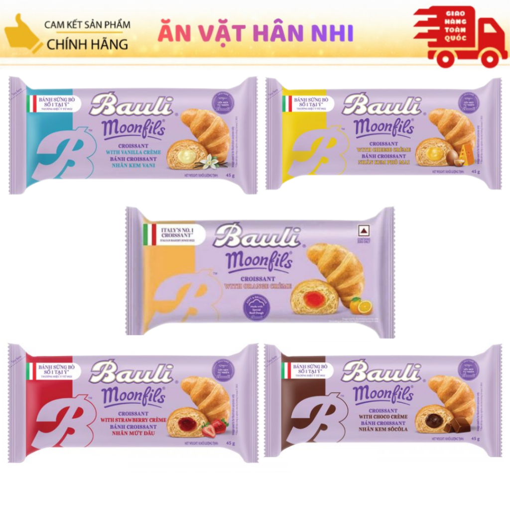 Combo Bánh Sừng Bò Bauli Moonfils Phạm Nguyên 45g - Sản Phẩm Chính Hãng