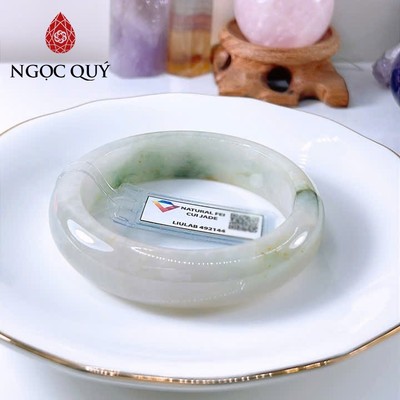 Vòng cẩm thạch A - Ngọc phỉ thúy type A bản hẹ hoàng phỉ hoa bay ni 54 mm VL119 (kèm kiểm định type A)- Ngoc Quý