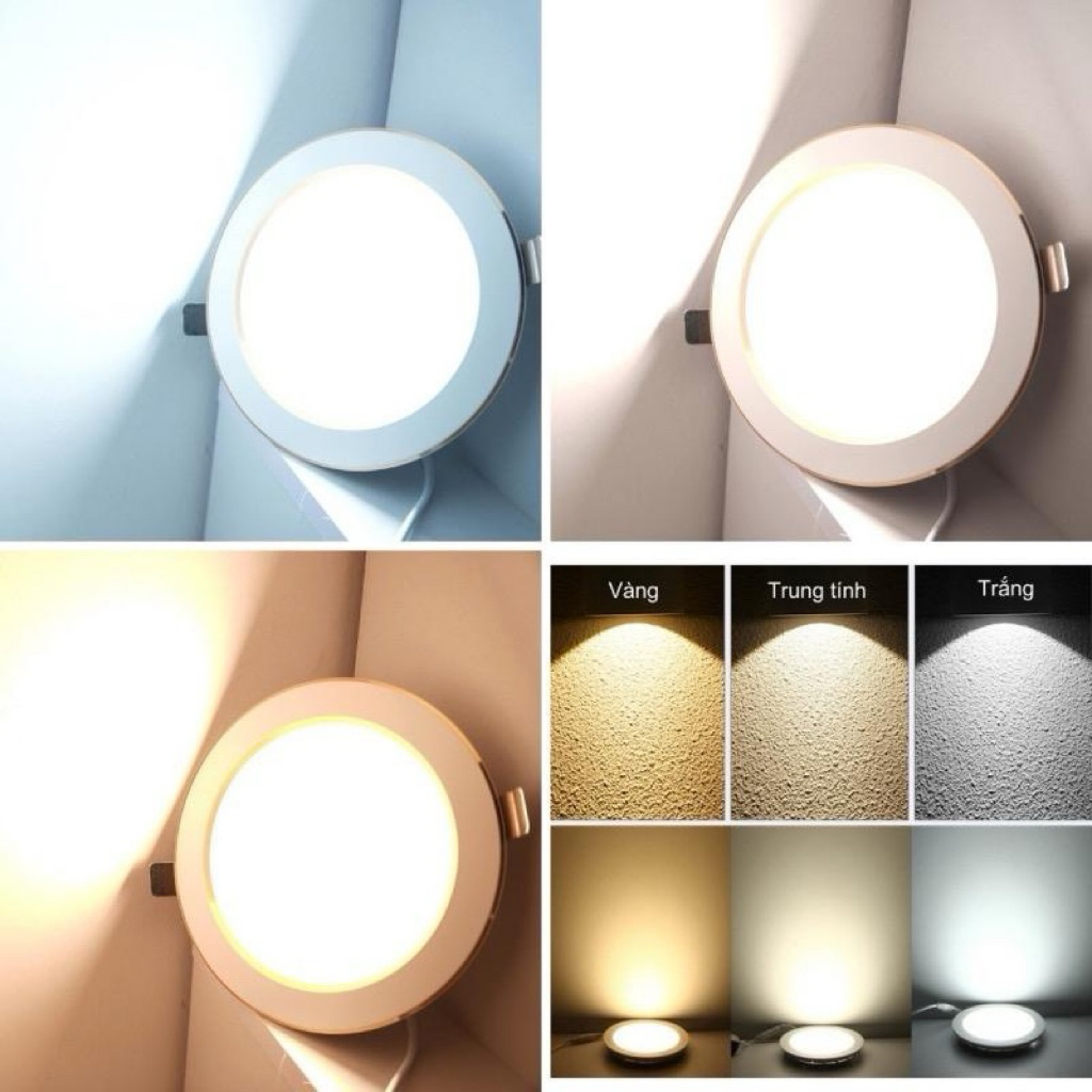 Đèn LED âm trần Downlight Viền vàng , bạc đổi màu Rạng Đông AT58 ĐM 90/10W - Sản phẩm chính hãng, bả