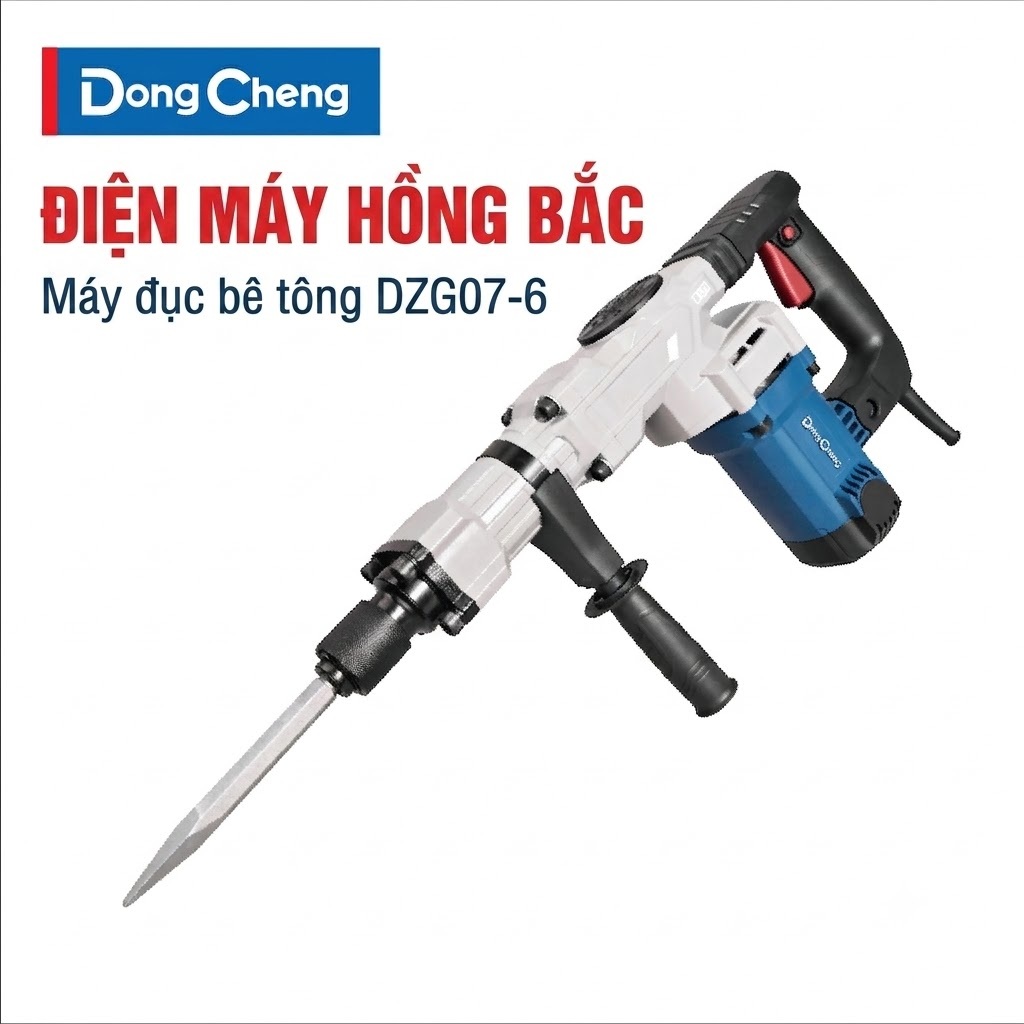 Máy Đục Bê Tông DongCheng DZG07-6 Công Suất 1600w, Hàng Chính Hãng - Bảo Hành 6 Tháng - Hồng Bắc