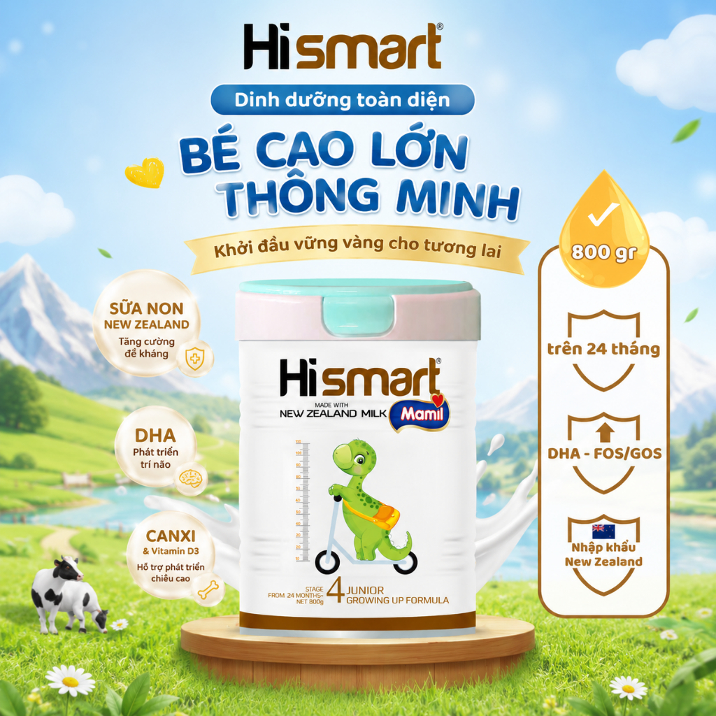 Sữa Hismart Mamil số 4 800g cho trẻ từ 24 tháng tuổi trở lên
