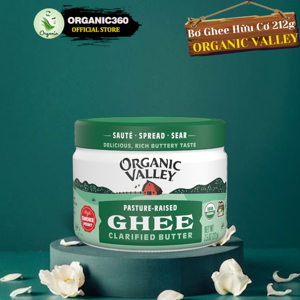 Bơ Ghee Hữu Cơ ORGANIC VALLEY Ghee Butter 212g Không Lactose