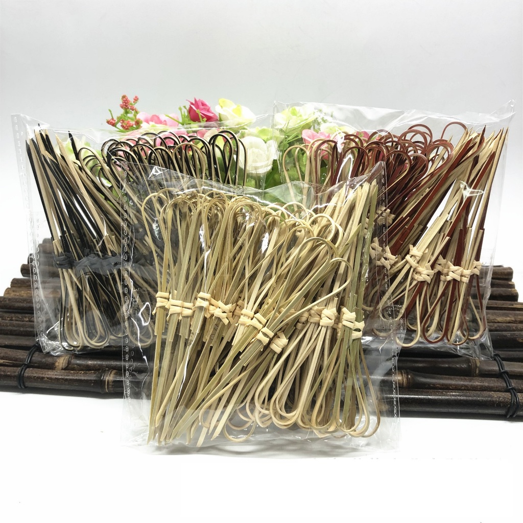 Túi 100c/50c Xiên Que Trang Trí Cocktail Que Xiên Trái Cây Trang Trí Pha Chế Tăm Tre Decor