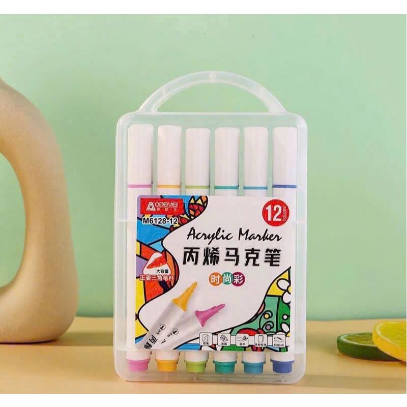 Màu AODEMEI Acrylic Maker M6128- 12 màu hình tam giác