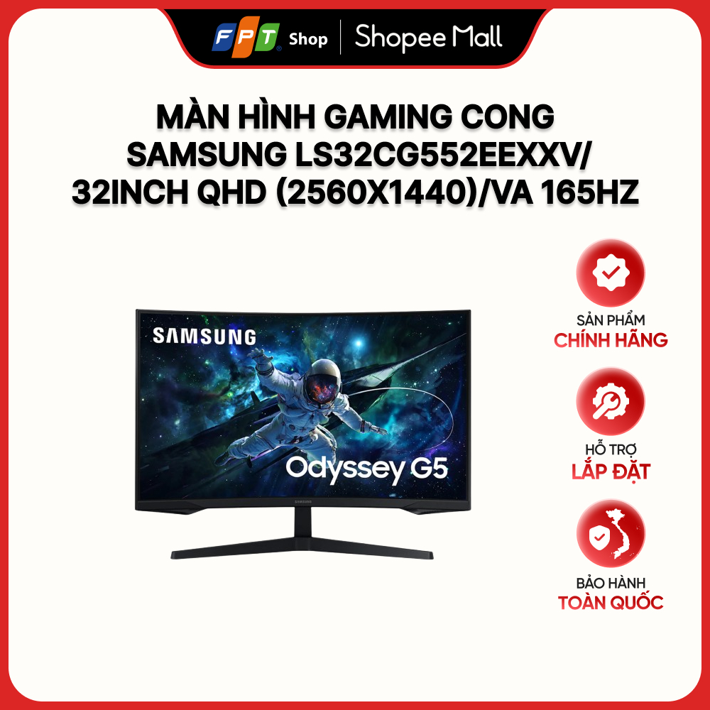 Màn hình Gaming cong Samsung LS32CG552EEXXV/32inch QHD (2560x1440)/VA 165Hz