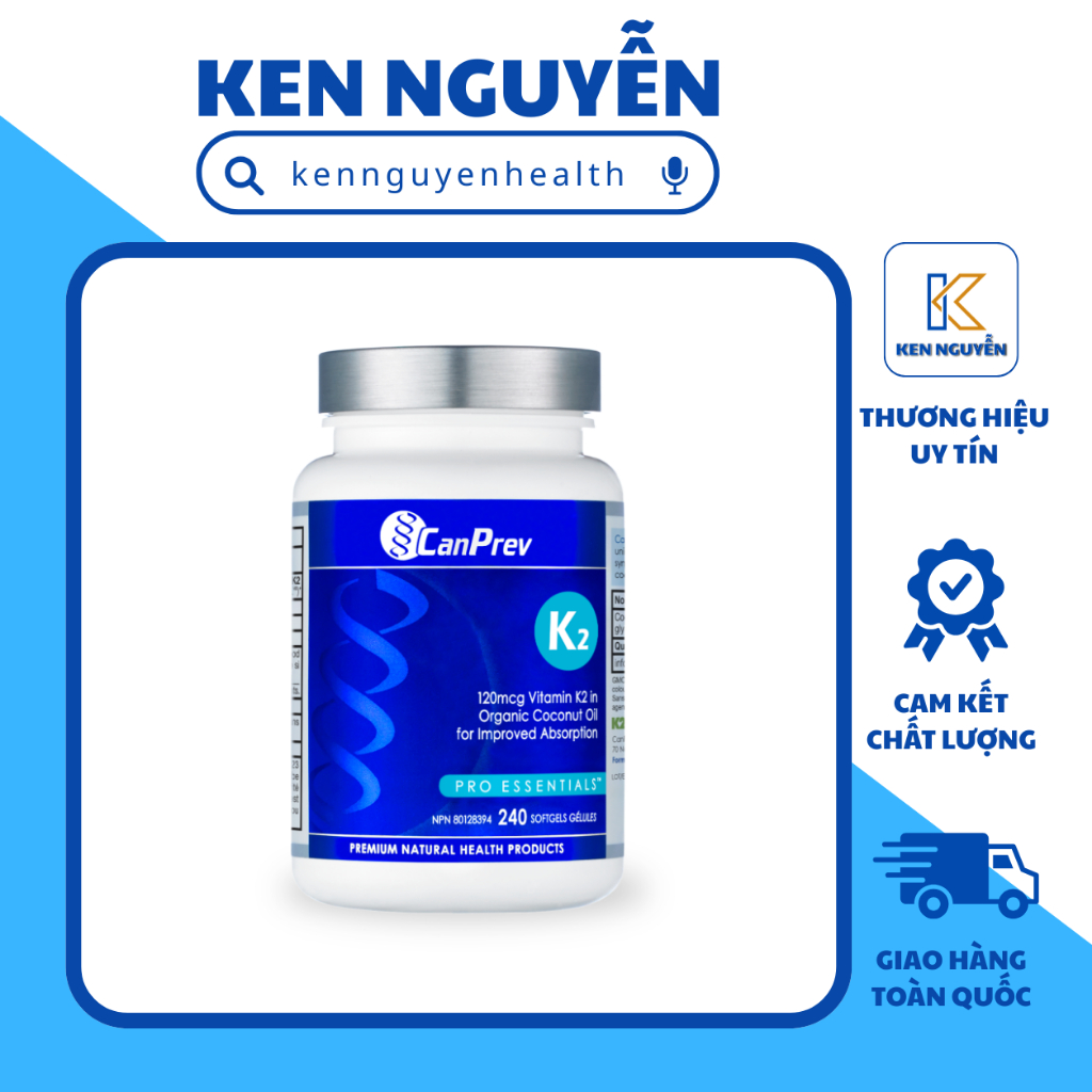 CanPrev Vitamin K2 MK-7 120mcg | Vitamin K2 K2VITAL® Hỗ Trợ Xương Chắc Khỏe & Chuyển Hóa Canxi