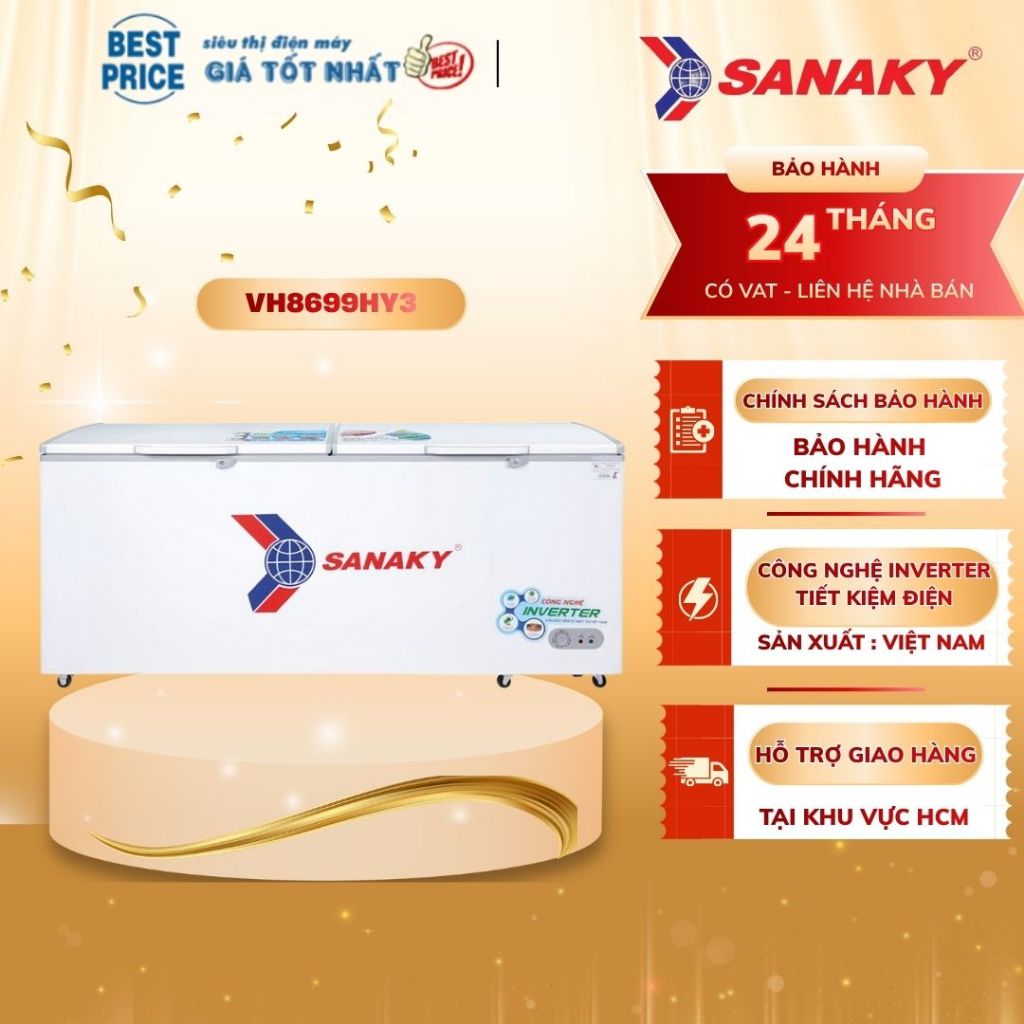 Tủ đông Sanaky Inverter 761 lít VH-8699HY3