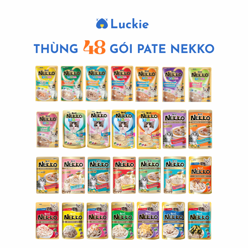 Thùng 48 Gói Pate NEKKO Cho Mèo [Mix Vị]