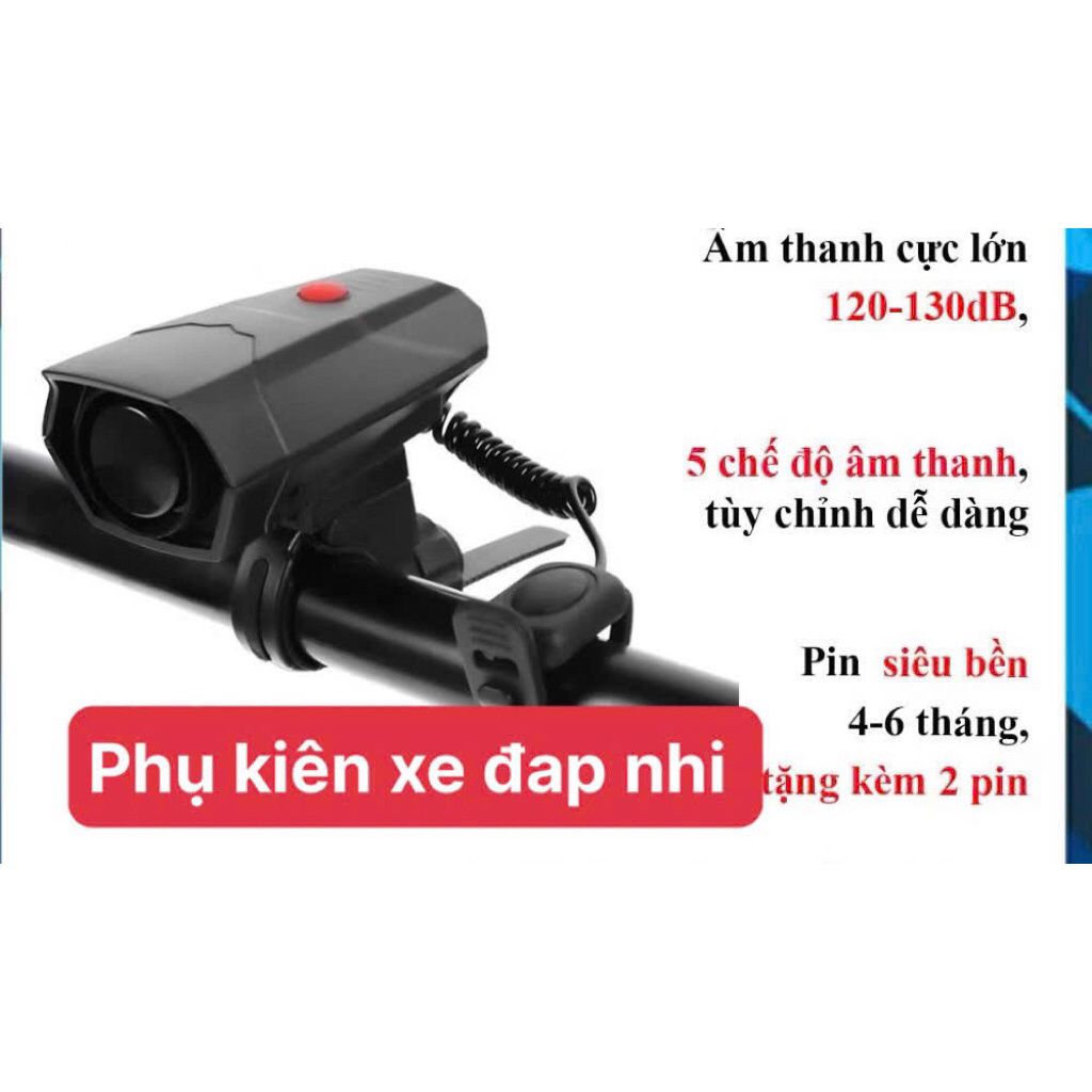 Còi xe đạp xe điện - còi  xe đạp chống nước , 5 chế độ còi