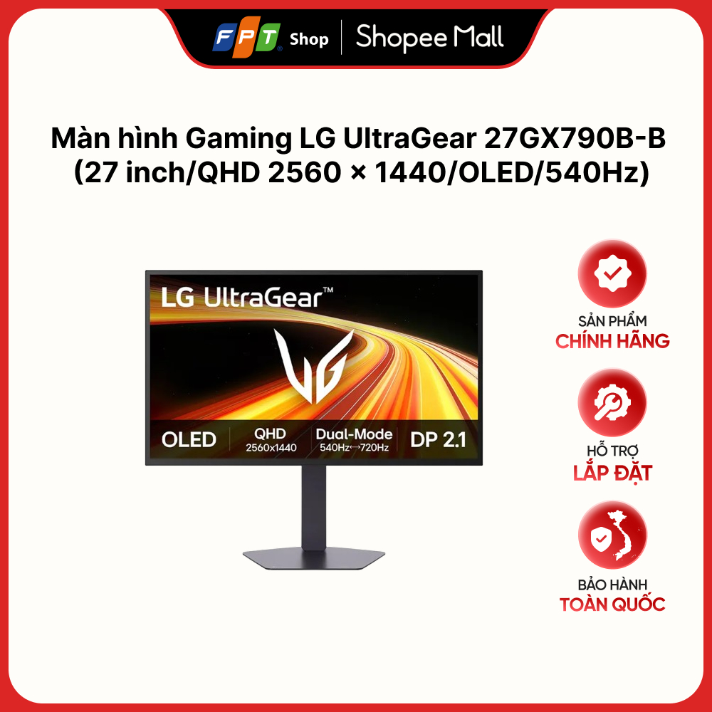 Màn hình Gaming LG UltraGear 27GX790B-B (27 inch/QHD 2560 x 1440/OLED/540Hz)