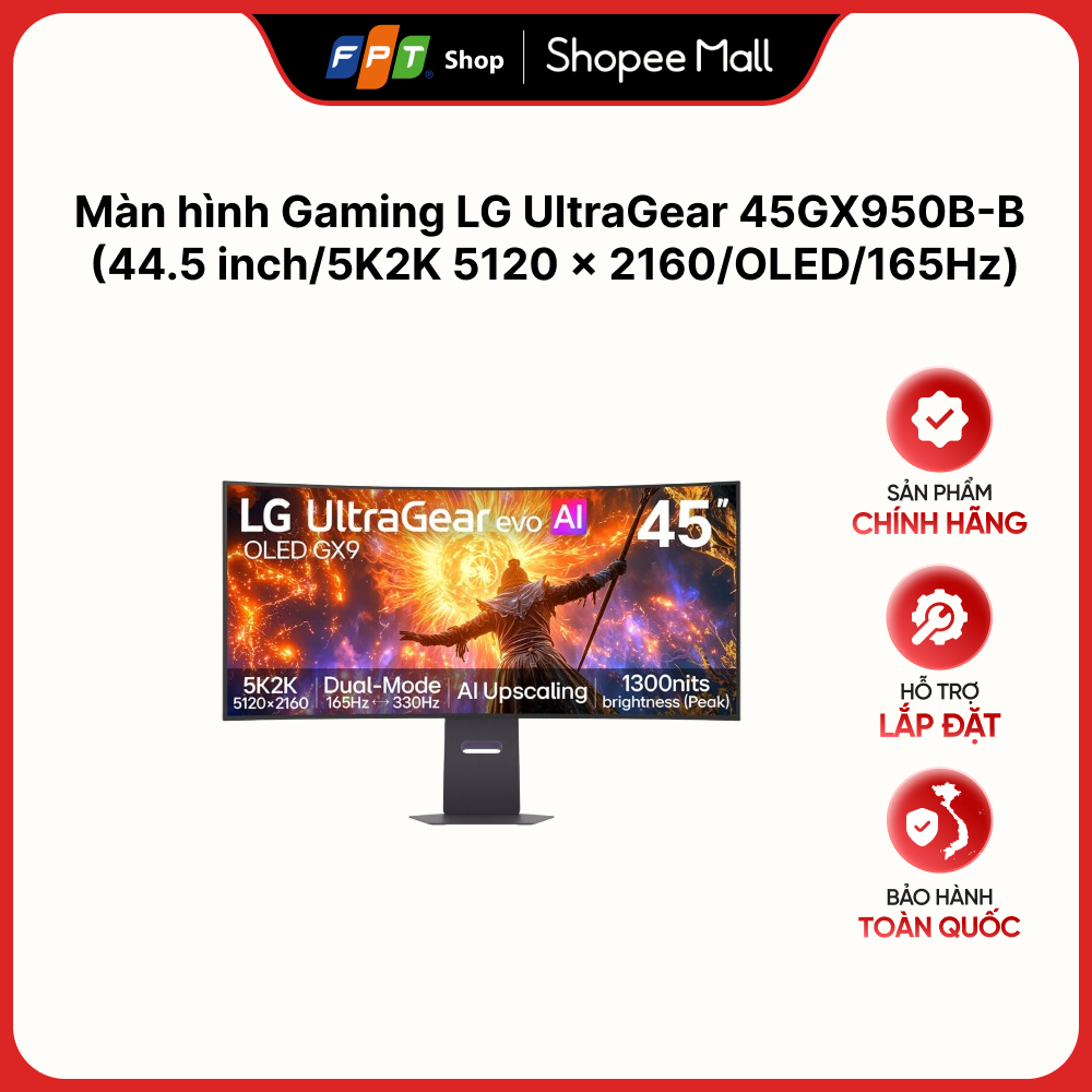 Màn hình Gaming LG UltraGear 45GX950B-B (44.5 inch/5K2K 5120 x 2160/OLED/165Hz)