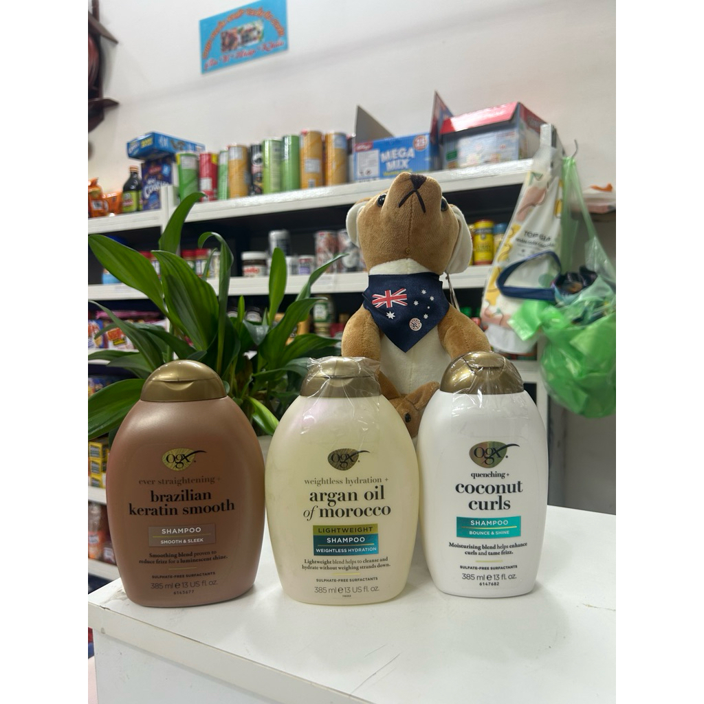 [HÀNG ÚC] Dầu Gội OGX 385ml – Coconut Curls / Brazilian Keratin Smooth / Argan Oil Morocco – Dưỡng T