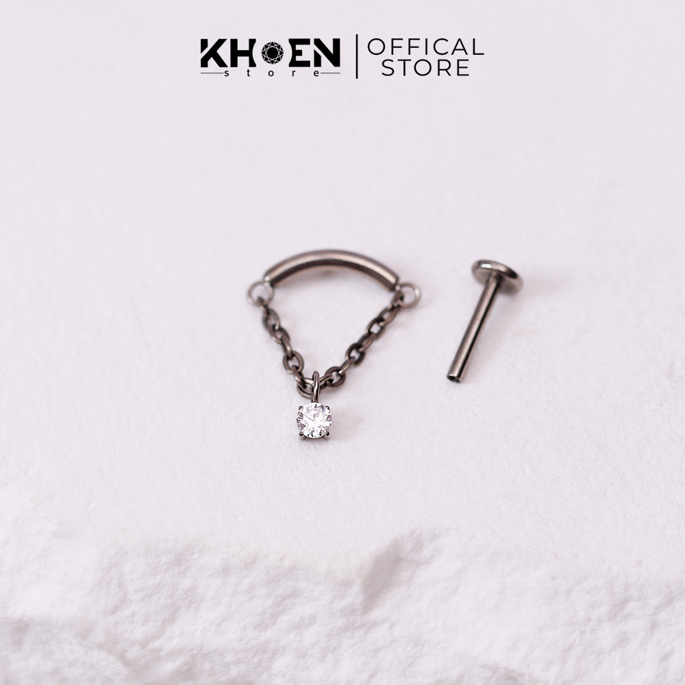 (1 chiếc) Khuyên Cong Xích Đá - Titanium F136 (Hidden helix) - Khoen Store
