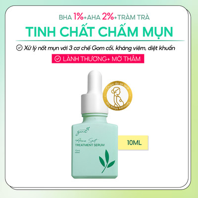 Serum sạch mụn giảm thâm bà bầu da mụn, gom khô mụn tràm trà, Công Nghệ IPDERMA™ Complex GUO 10ml