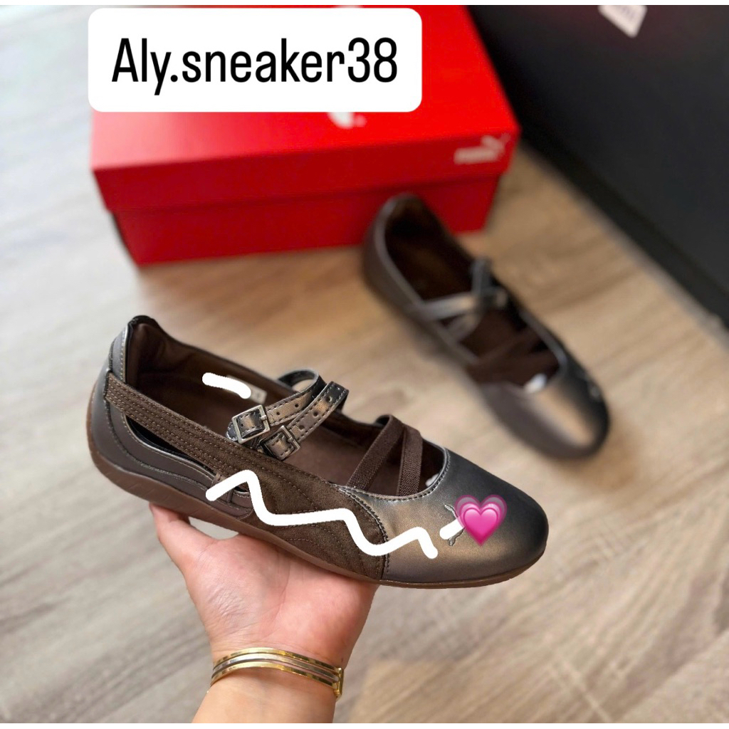 [HÀNG SC_SẴN] Giày thể thao Sneaker Ballet màu nâu cafe Speed.cat ballet màu nâu, Giày ballet búp bê