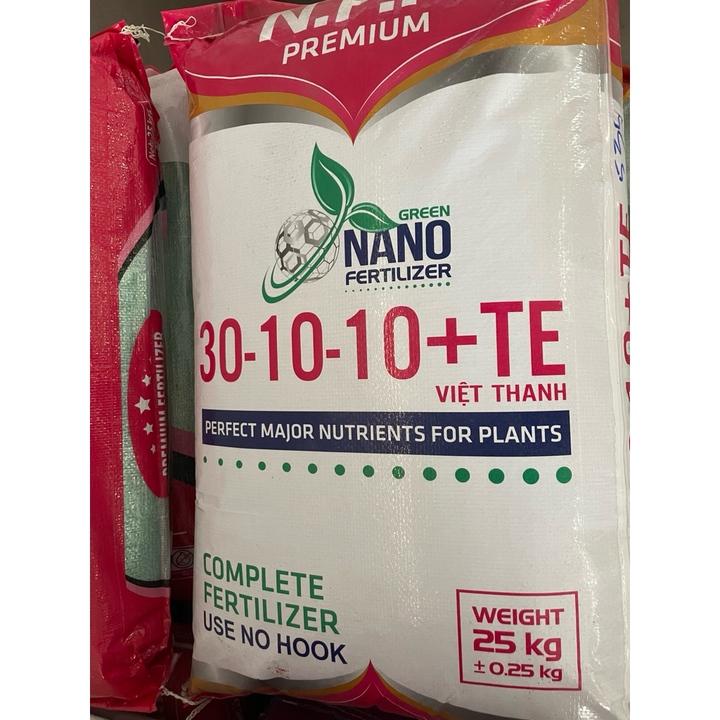 Phân bón NPK 30-10-10+TE Việt Thanh Bao 25kg Tháp Cao sử dụng Kali Sulphate 100% tốt cho cây trồng