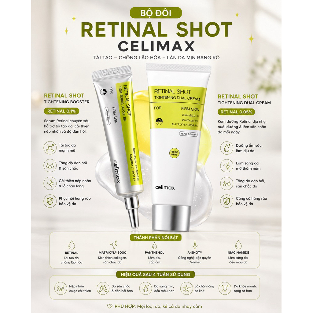 [Celimax] Bộ đôi Celimax Retinal Shot – Chống lão hóa & phục hồi da