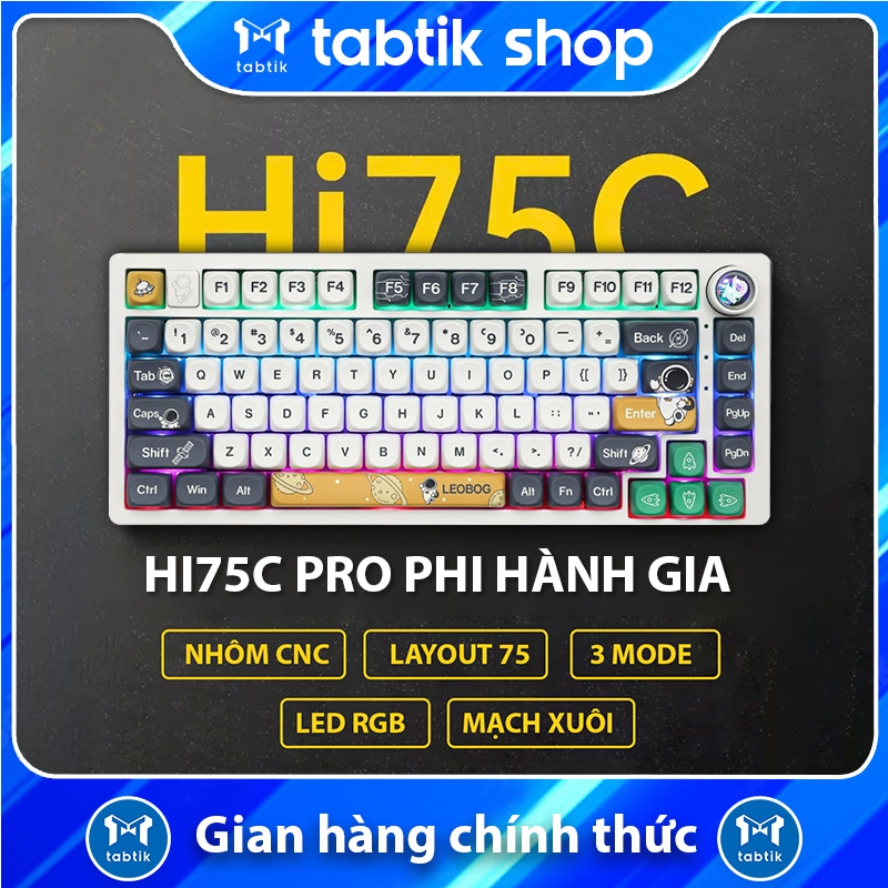 Bàn phím cơ leobog Hi75C Pro Nhôm (3 Mode | Hot Swap | 4000mah)