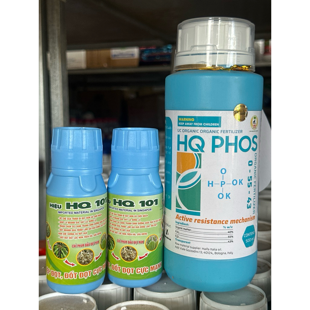Bộ đốt đọt 2 phuy HQ 101 100ml (ethephon), HQ PHOS 500ml (0-55-43)