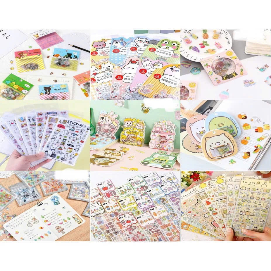 COMBO NHIỀU Sticker trang trí động vật cute